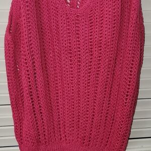 Cupshe V-Neck Fuchsia Sweater